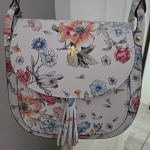 Floral White Crossbody Bag